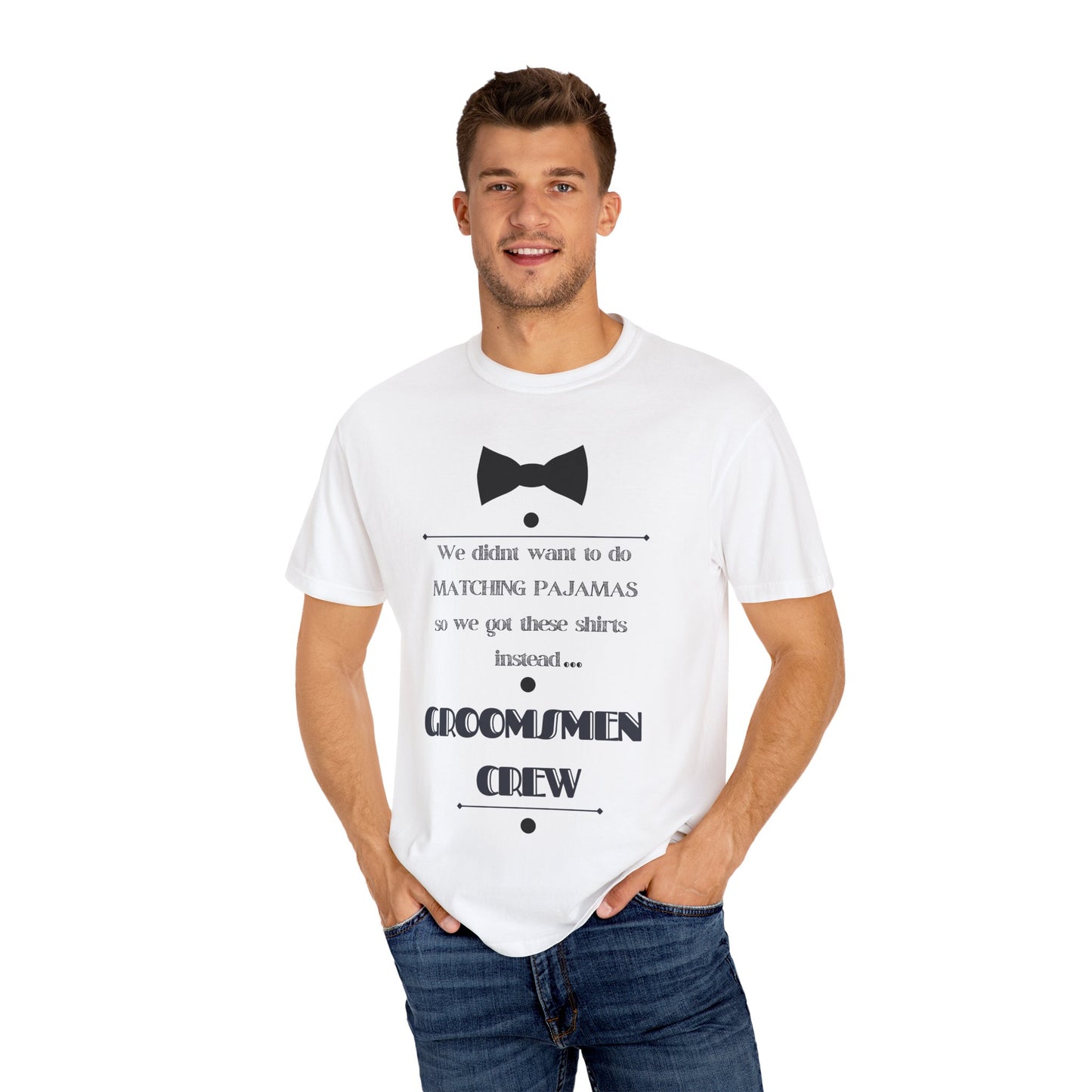 Groomsmen T-shirt for Wedding Parties, Casual Crew Tee, Matching Shirt for Groomsmen, Bridal Party Apparel, Groom's Gift Idea