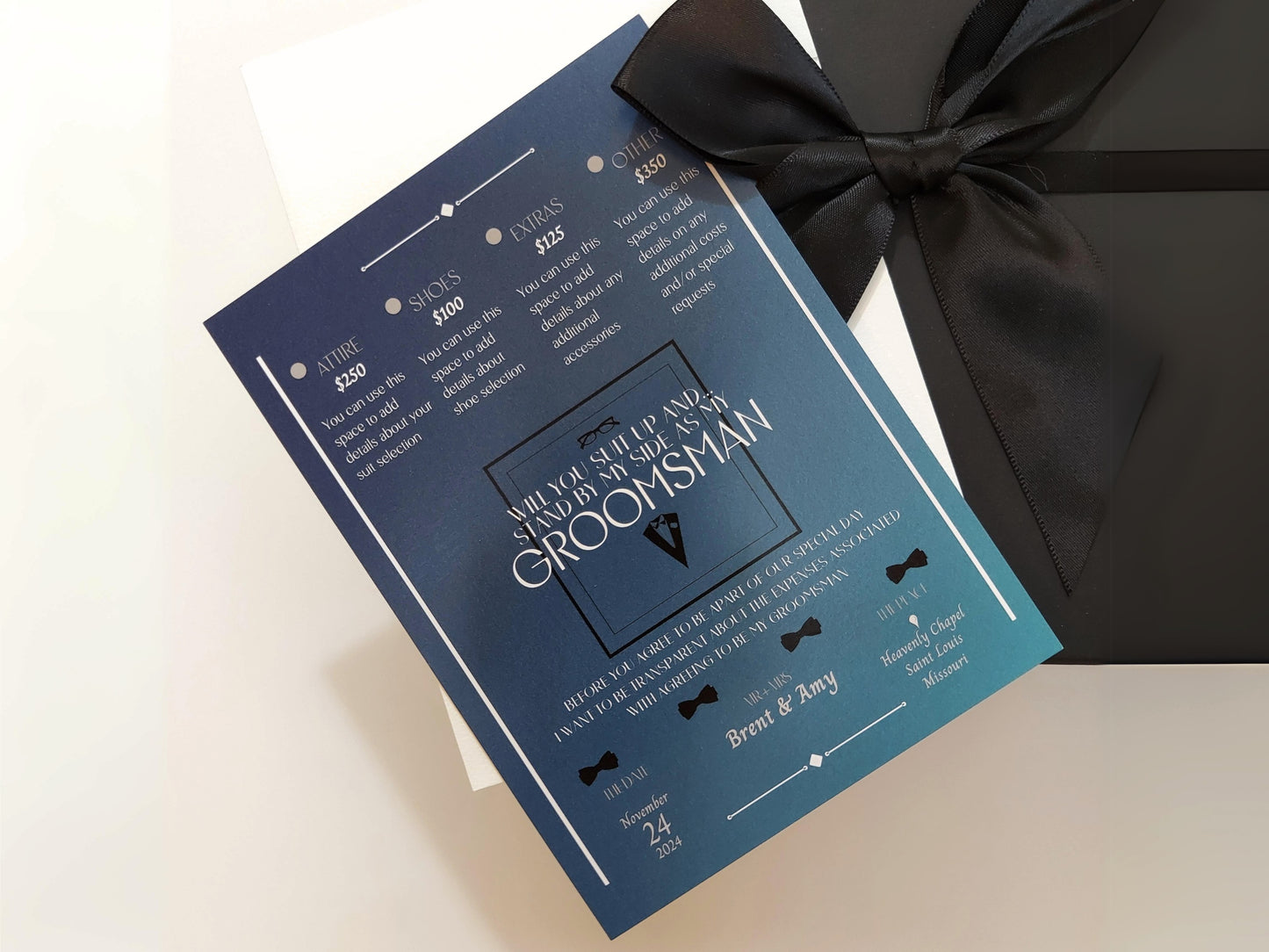 Editable Groomsman Info Card | Groomsman Proposal Template | Bridal Party Details Card | Will you be my Groomsman - GMD2