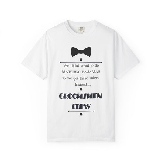 Groomsmen T-shirt for Wedding Parties, Casual Crew Tee, Matching Shirt for Groomsmen, Bridal Party Apparel, Groom's Gift Idea