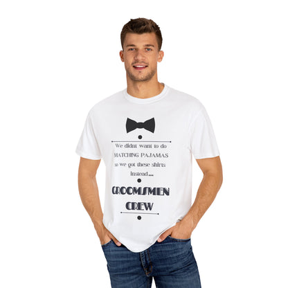 Groomsmen T-shirt for Wedding Parties, Casual Crew Tee, Matching Shirt for Groomsmen, Bridal Party Apparel, Groom's Gift Idea