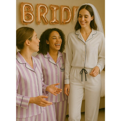 Bridesmaid Pajama Set, Bridal Party Pajamas, Women Matching Pajamas, Bachelorette Party Pajama Sets, Bride Squad, Bridesmaid Proposal Gift - She Said Yasss