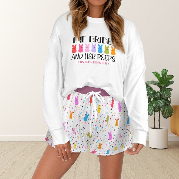 Bridesmaid Pajama Set, Bridal Party Pajamas, Women Matching Pajamas, Bachelorette Party Pajama Sets, Bride Squad, Bridesmaid Proposal Gift - Bride and Peeps